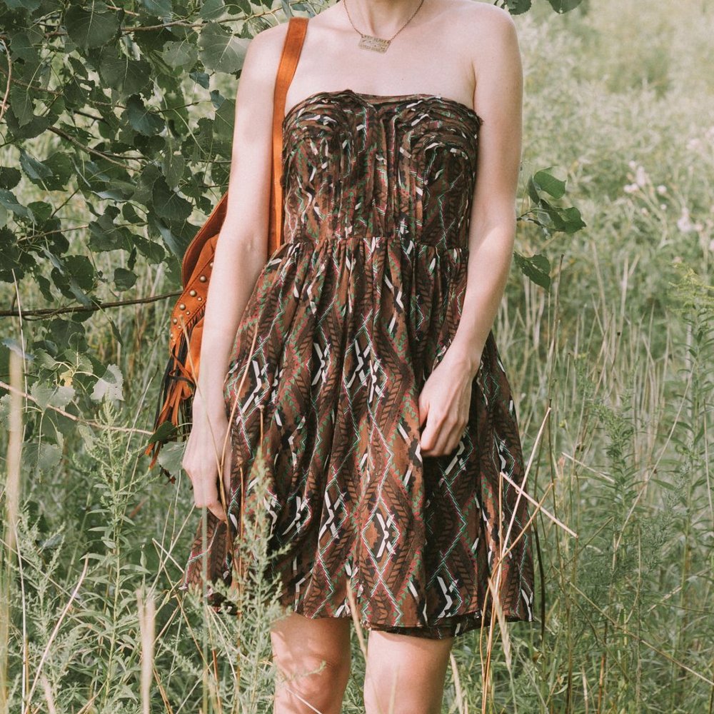 Strapless Raw edge Dress
